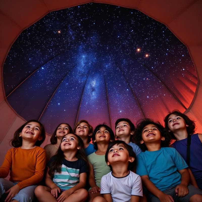 Crianças no planetário Fênix